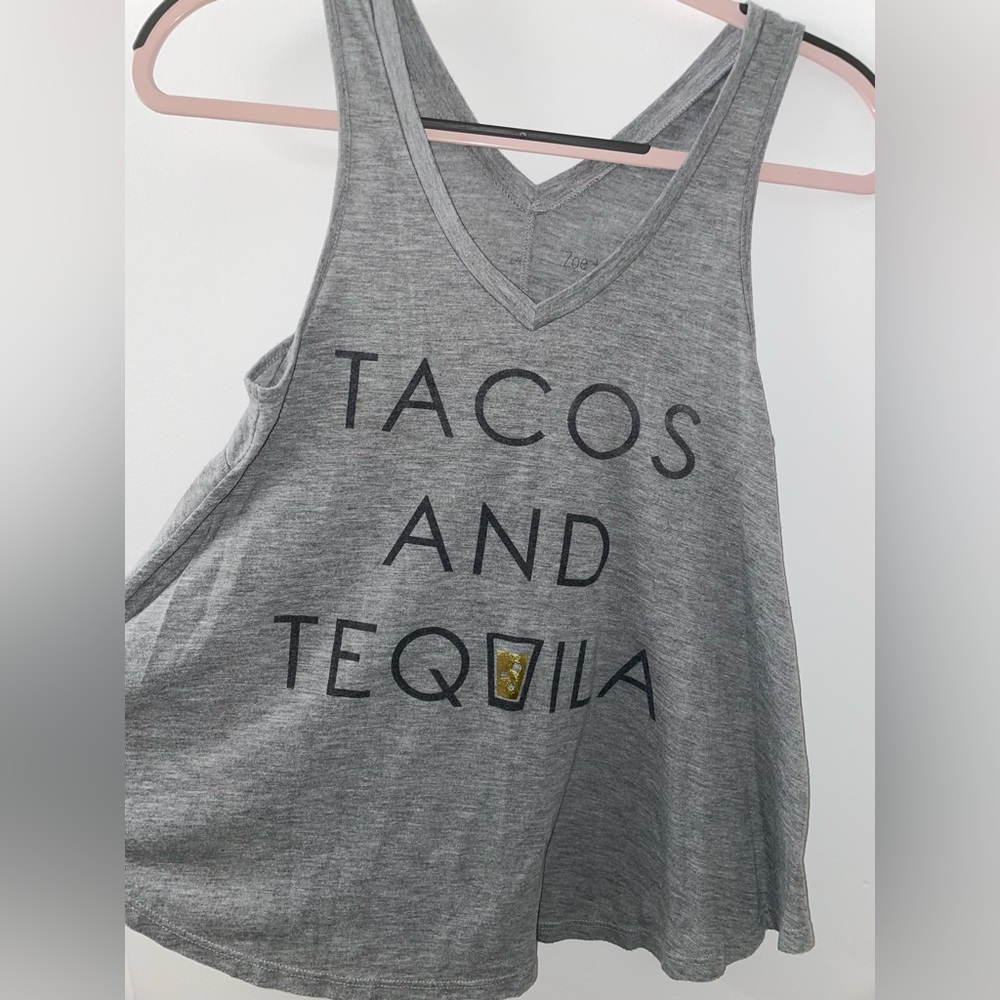 Tacos and tequila tank top- size XS